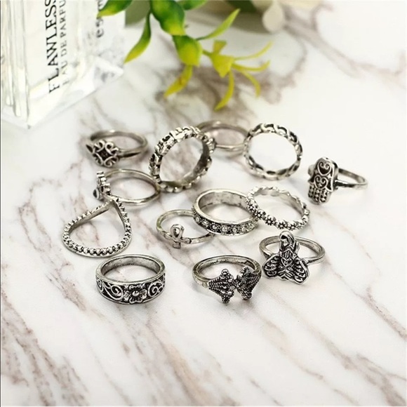 Jewelry | 13 Pc Boho Stacking Rings | Poshmark